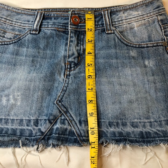 Denim Mini Distressed Skirt by HFH Advocacy Induct 2006 Orange Button SZ M - Picture 11 of 12